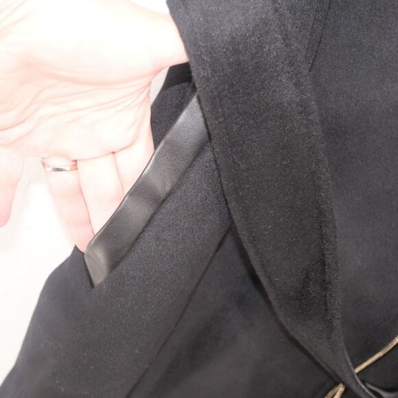 NEW Vince Camuto Women's Large Belted Wool Blend Midi Trench Coat Winter Black - Picture 8 of 11